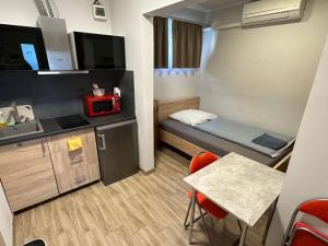 Kuchyň nebo kuchyňský kout v ubytování Beregi Apartman
