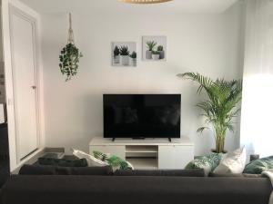 sala de estar con sofá y TV de pantalla plana en Como en casa, en Parla