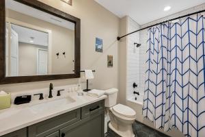 ein Bad mit einem Waschbecken, einem WC und einer Dusche in der Unterkunft Fantastic 2 Bedroom 2 Bath Condo in Asheville