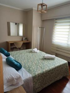 帕拉斯德雷的住宿－Casa andaina，一间卧室配有一张带两个枕头的床