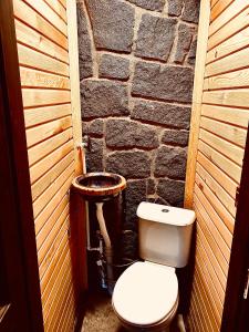 a bathroom with a toilet and a sink at AXÂRA VİLLA SUİT in Pazar
