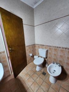 a bathroom with a toilet and a sink at Excelente Departamento Centrico in San Pedro +7 photos