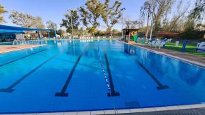 ein großer Pool mit blauem Wasser in der Unterkunft Shermans Hotel in Sde Boker