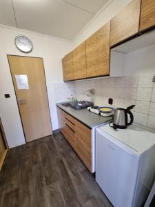 Kuchyň nebo kuchyňský kout v ubytování BUNGALOVY U RYBNÍKA