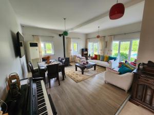 a living room with a piano and a living room with a piano at Villa Piano in Gebze