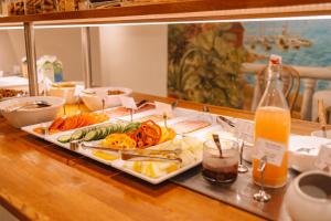 a tray of food on a table with a plate of food at Hotel Lorensberg in Gothenburg