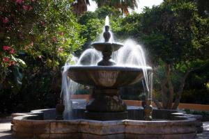 uma fonte no meio de um parque em Courtyard by Marriott Bradenton Sarasota/Riverfront em Bradenton