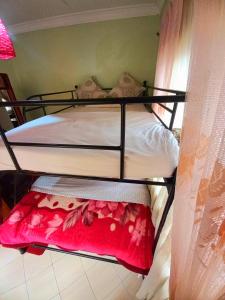 Dviaukštė lova arba lovos apgyvendinimo įstaigoje Ariel comfort home