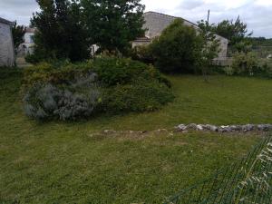 a yard with a fence and some bushes at Gîte climatisé *** Le Pigeonnier in Pons