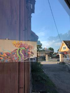 a painting of an elephant on the side of a building at Stuudio in Viljandi