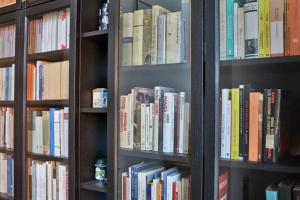 ein Bücherregal voller Bücher in der Unterkunft Il giardino degli aranci in Modolo