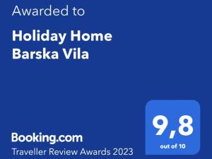 ein Screenshot der Website der Villa Baraka des Ferienhauses in der Unterkunft Holiday Home Barska Vila in Bar