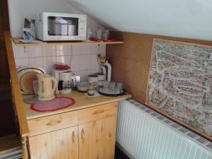 Kuchyň nebo kuchyňský kout v ubytování Guest house Ringhofer Vendégház
