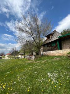 una casa su un prato con fiori di Brvnare Dolic a Sarajevo