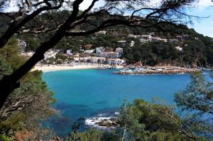 a view of the beach in positano on the amalfi coast at CAPDEVILA 9 in Llafranc