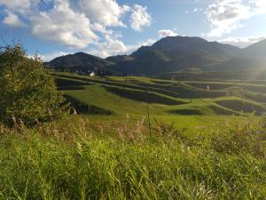 a green field with mountains in the background at Casa Nevosa by Holiday World in Prato Nevoso