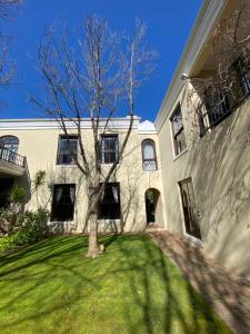 un bâtiment avec un arbre dans la cour dans l'établissement @Leisure Guest Suite, à Stellenbosch