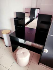Postel nebo postele na pokoji v ubytování Wanna Stay?