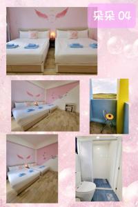 Postel nebo postele na pokoji v ubytování Lang duo duo Homestay