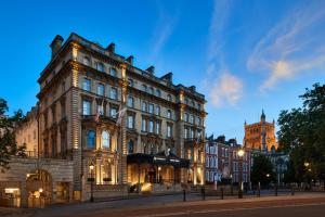 a large building on a city street at night at Bristol Marriott Royal Hotel in Bristol