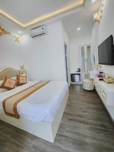TV a/nebo společenská místnost v ubytování Hân Cao Hotel