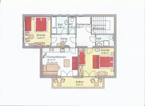 Plán poschodí v ubytovaní Appartement Perfeller