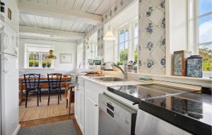 - une cuisine avec un évier et un comptoir dans l'établissement 3 Bedroom Beautiful Home In Fan, à Sønderho