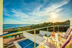 a balcony with a view of the ocean at Villa Luisa Seaview 3 Casasol in Torrox Costa