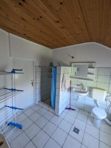 a bathroom with a toilet and a sink at Holiday Home DMD Sarajevo in Sarajevo