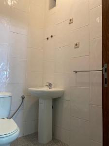 a bathroom with a sink and a toilet at Casa Augusta 3 in Braga