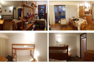 four different pictures of a living room and a bedroom at Appartement 6/7personnes aux Contamines-Montjoie in Les Contamines-Montjoie