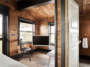 Postel nebo postele na pokoji v ubytování Laxá Lodge