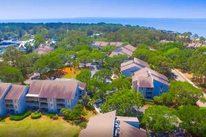 an overhead view of a residential neighborhood with houses at Bluff Villas 1733 in Hilton Head Island