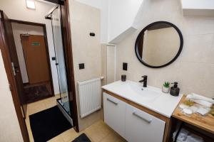 Koupelna v ubytování SPAYA JACUZZI centrum apartment - with home cinema & private parking + 28 fotografií