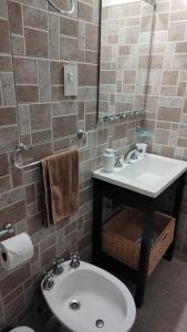 a bathroom with a sink and a mirror at Luminoso Estudio en Palermo! II in Buenos Aires