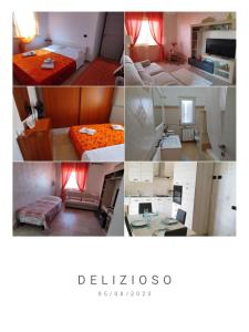 a collage of photos of a hotel room at Casa Circe in San Felice Circeo