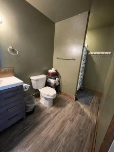 ein Bad mit einem WC und einem Waschbecken in der Unterkunft ParkWay Yellowstone Guest House Room #1 in Gardiner