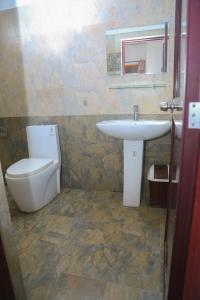 a bathroom with a toilet and a sink at Canal Side Guest House Polonnaruwa in Polonnaruwa