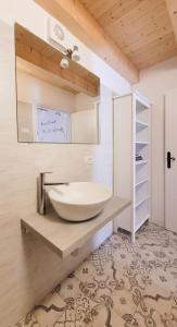 a bathroom with a large bowl sink on a counter at Maison Annabelle in Ceniga