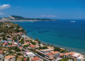 an aerial view of a town next to the water at Sofita Sea View Apartment in Argassi