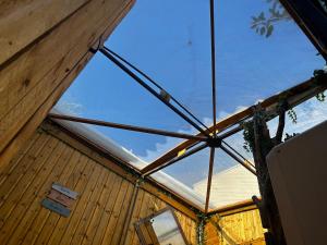 a large window in the roof of a barn at l'aquarium in Brignoles