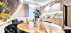 Kuchyň nebo kuchyňský kout v ubytování VIP APARTAMENTY Chałubińskiego APART