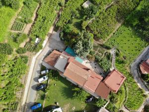 an overhead view of a house with a yard at Agriturismo Mare e Monti in Tramonti