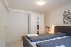 a bedroom with two beds and a window at Newly renovated 1-Bed Apartment in Aalborg in Aalborg