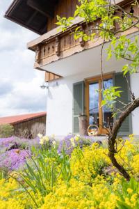 a house with flowers in front of it at Ferienwohnung Falltannach in Sonthofen