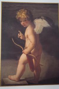 una pintura de un ángel parado en una cornisa en Casa Spa Don Gonzalo, en Hoya-Gonzalo