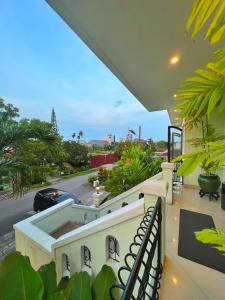 a balcony with a view of a street at aresidencia sei putih in Medan