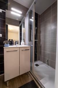 un bagno con doccia e lavandino di Le Charentais #Confort #RDC a Cognac