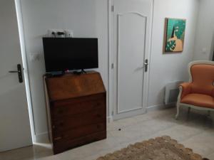 TV a/nebo společenská místnost v ubytování gite du centre ville