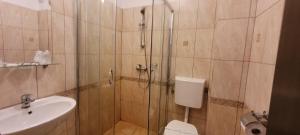 Koupelna v ubytování Complex Turistic Perla Trascaului